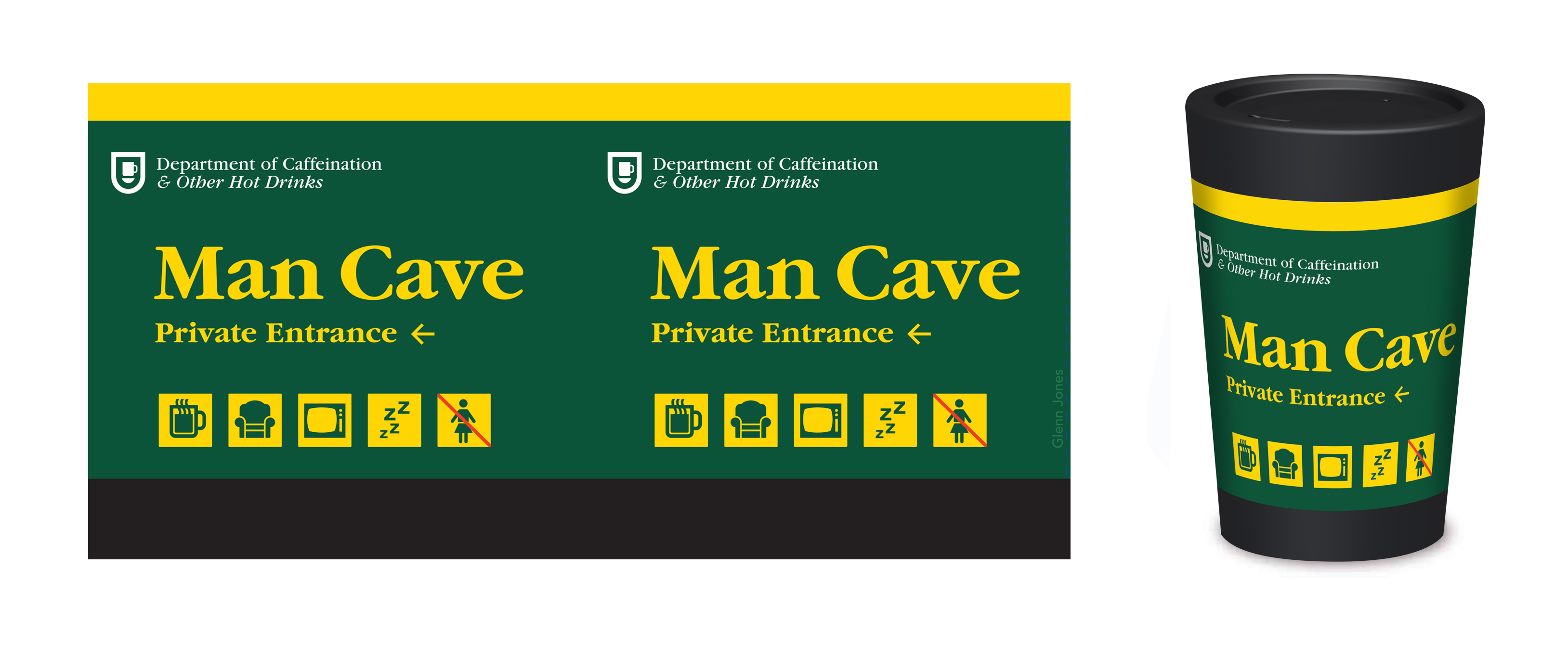 Image of Man Cave Coffee Mug – Designed by NZ Artist Glenn Jones | Designer Coffee Mugs